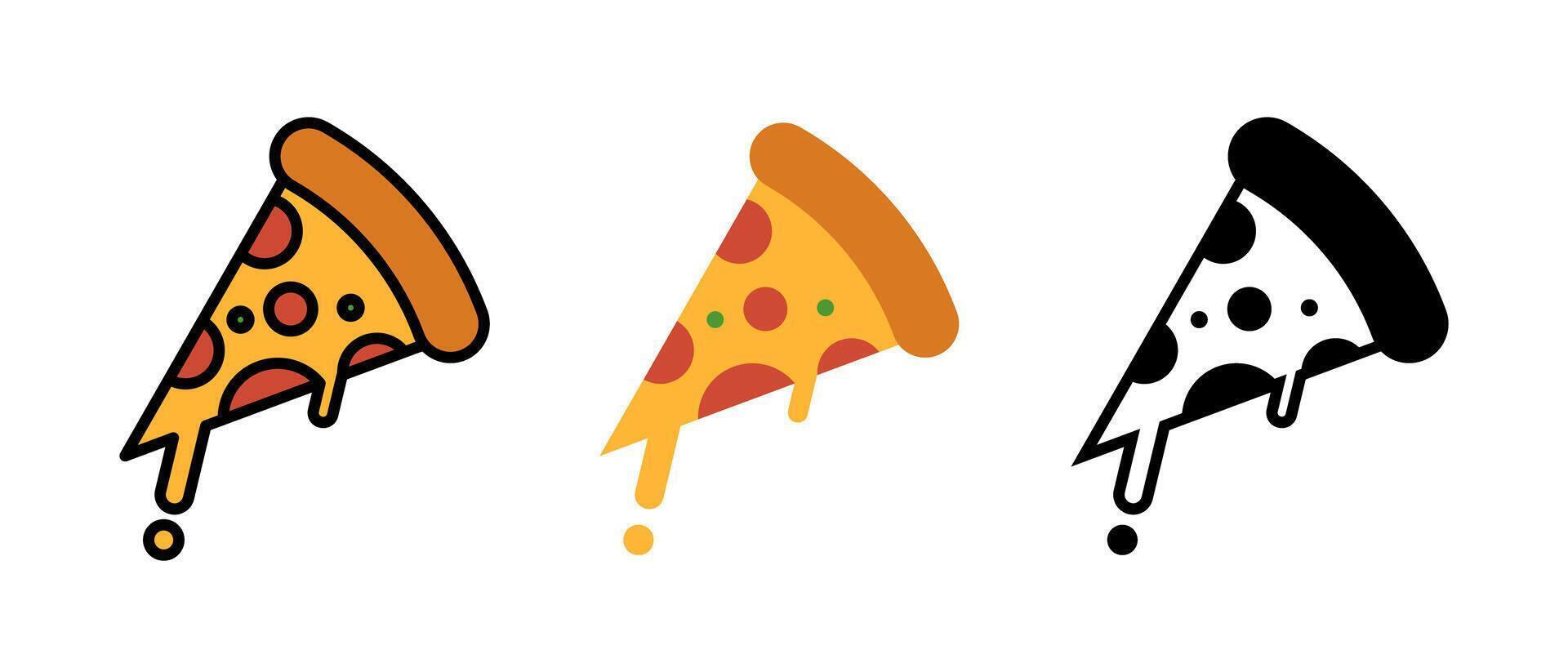 Pizza Slice Icon Set. vector