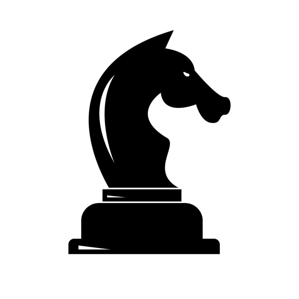 Chess Knight silhouette icon. vector