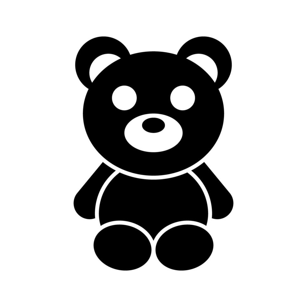 Teddy bear silhouette icon. vector