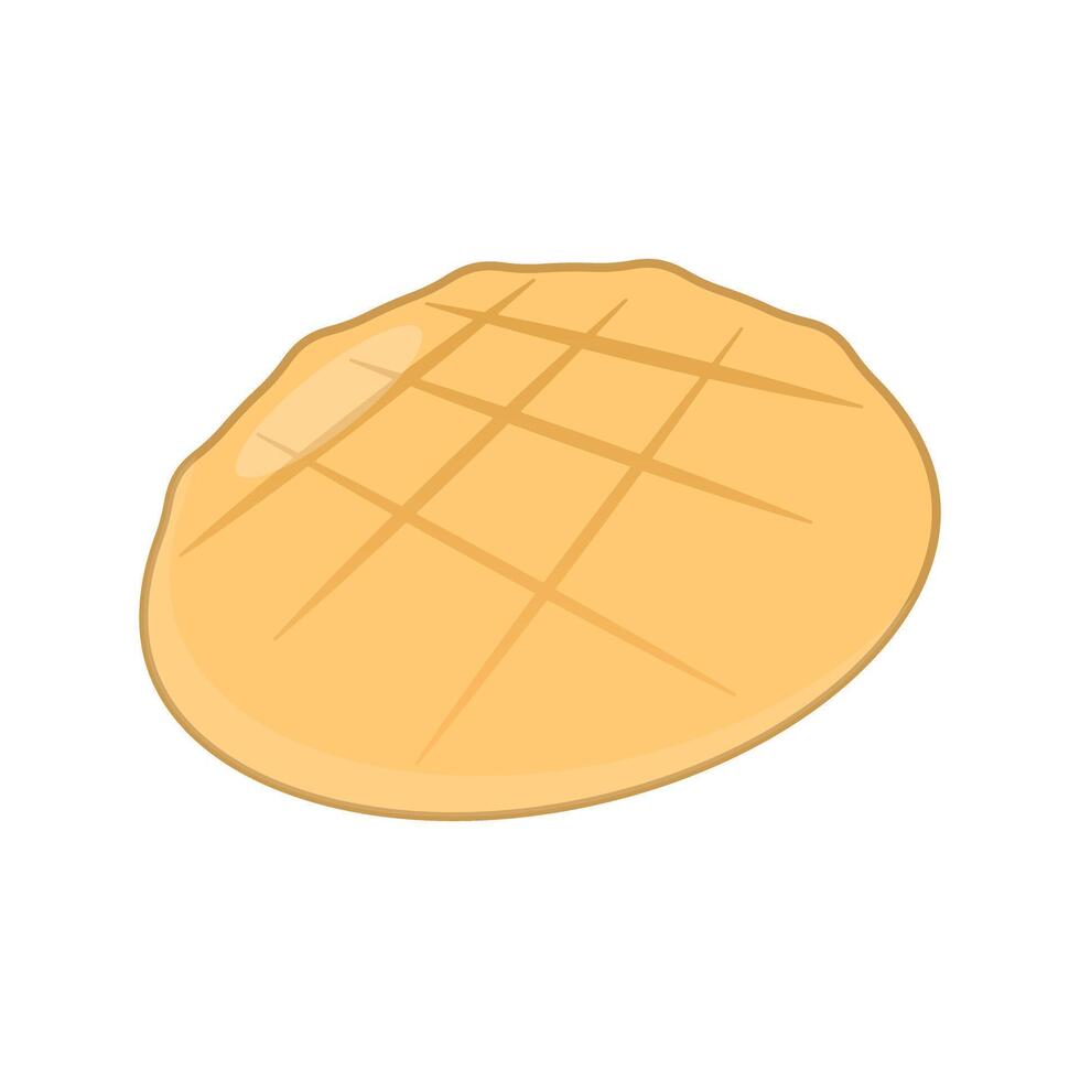 Simple melon bread icon. vector
