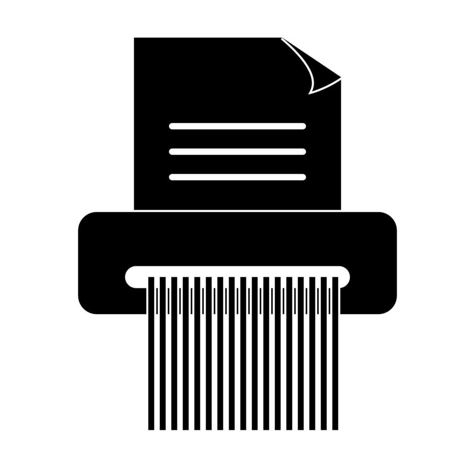 Paper shredder silhouette icon. vector