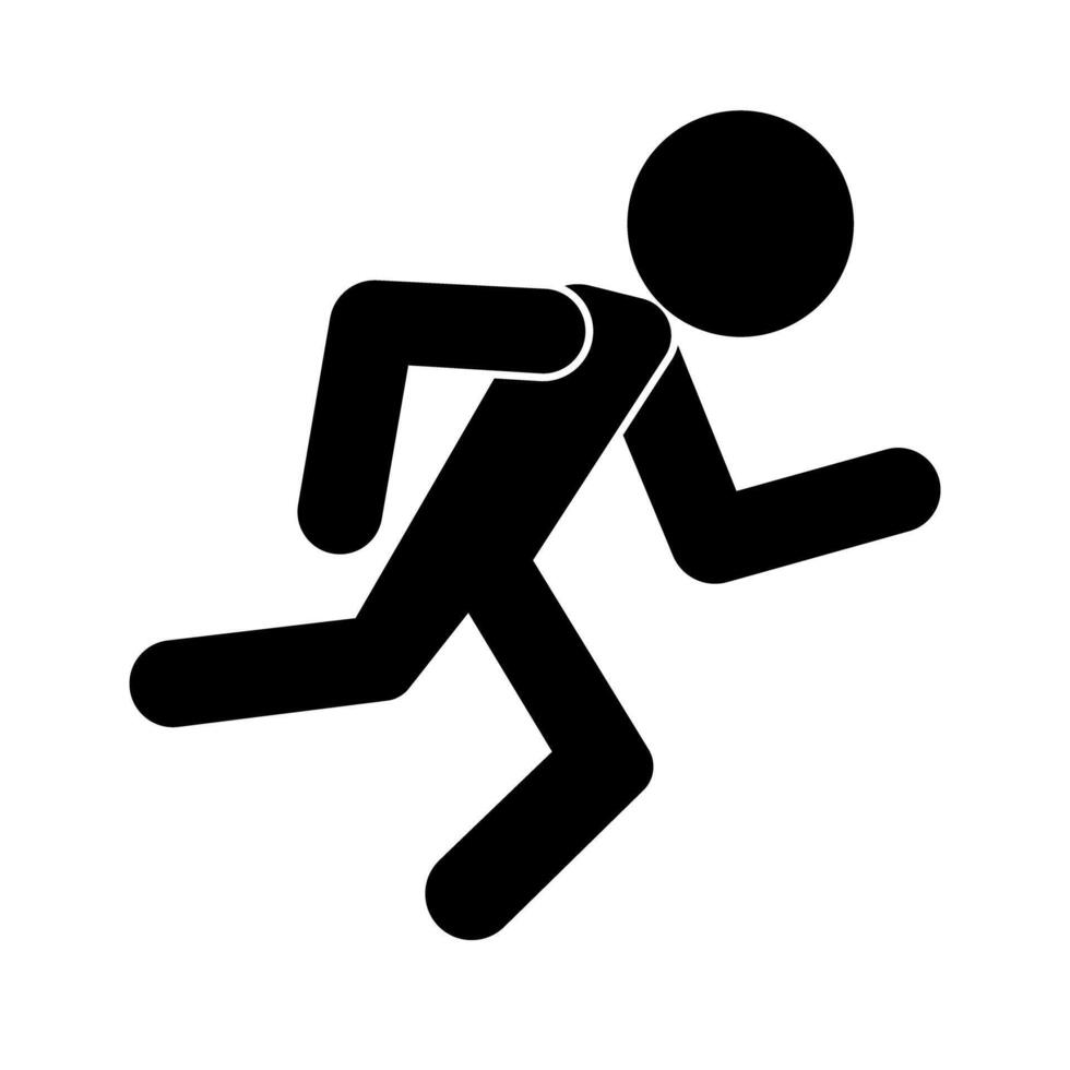Silhouette of running person icon. vector