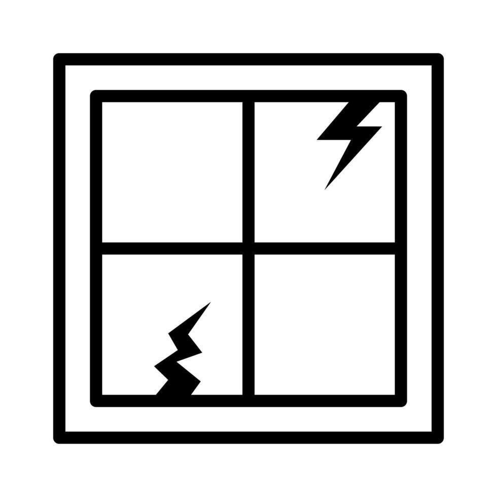 Broken window glass icon. vector