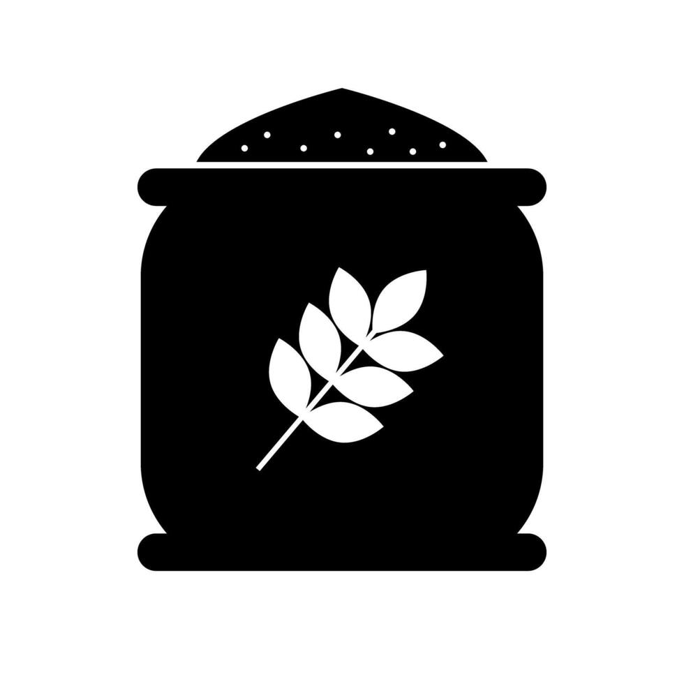 Flour bag silhouette icon. vector
