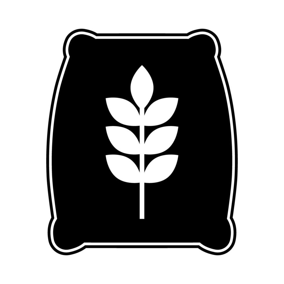 Wheat sack silhouette icon. vector