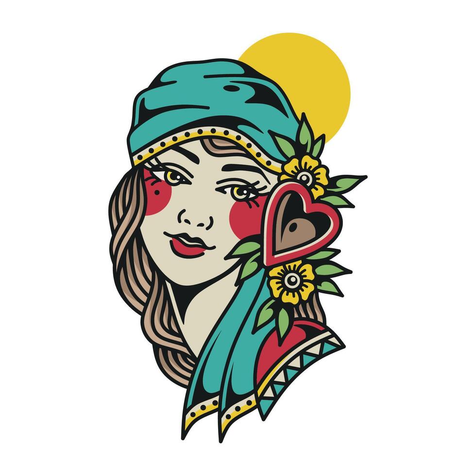Lady gypsy, Exclusive designs for private or commercial users. vector