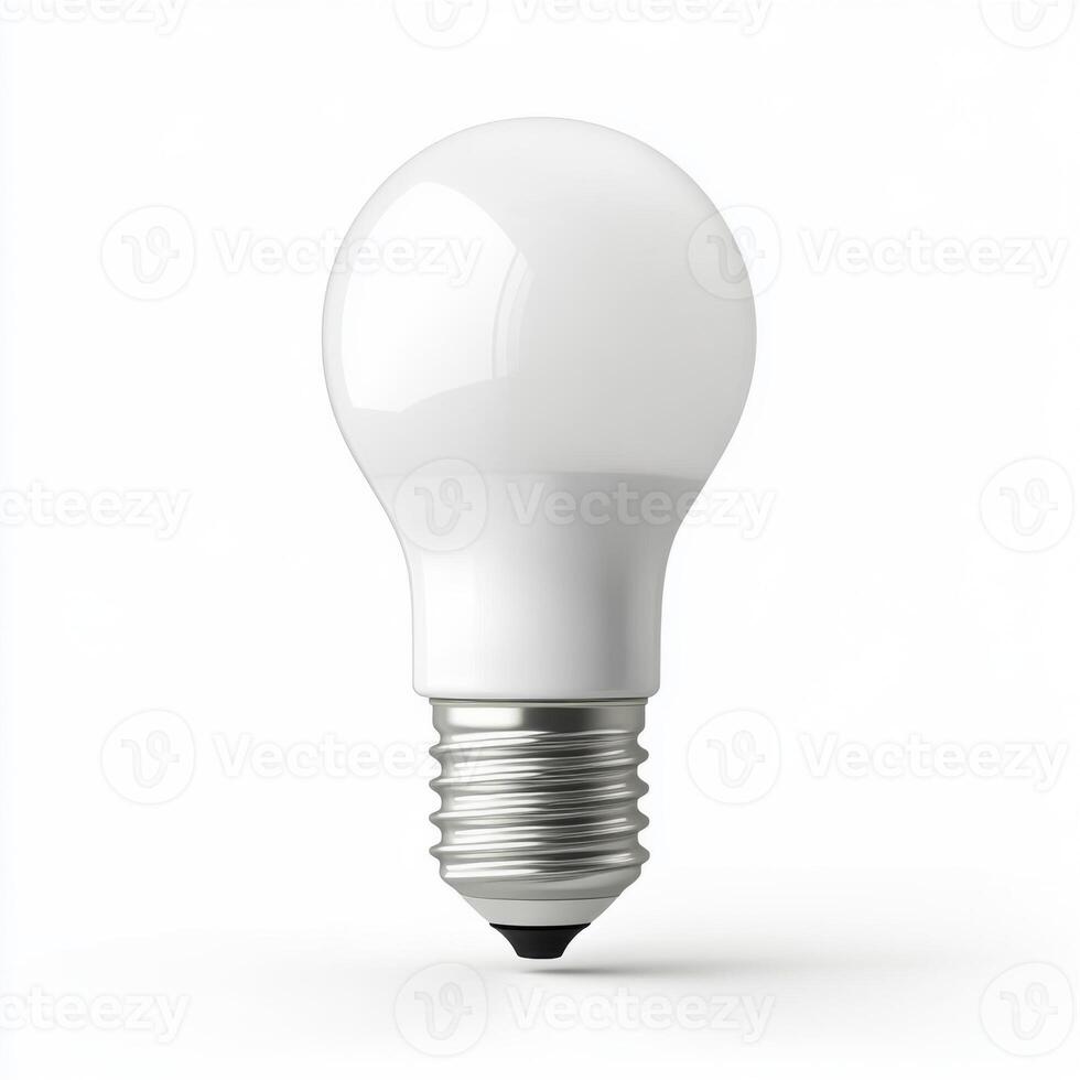 Energy saving light bulb isolated on white background photo