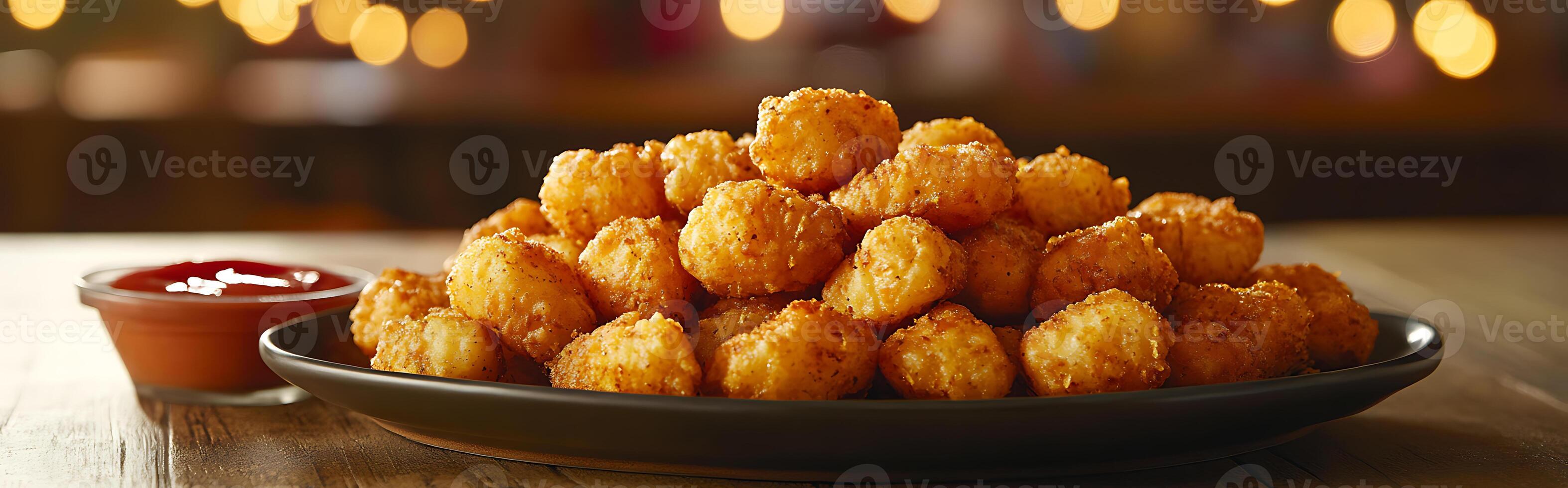 A bowl of fried food on a table photo