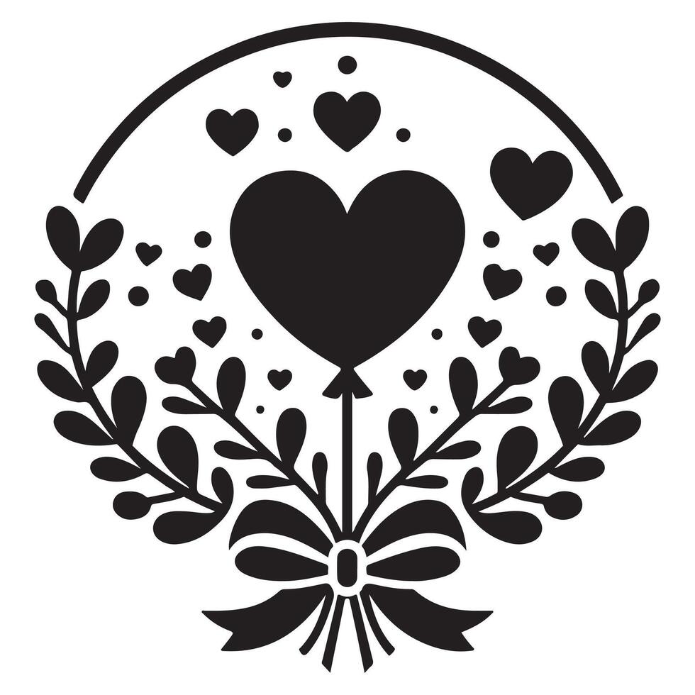 Love with floral decoration and romantic design elements vector