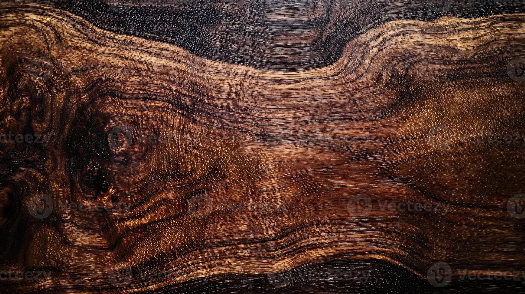 Dark walnut wood texture with fine, linear grain for a modern and elegant minimalist aesthetic photo
