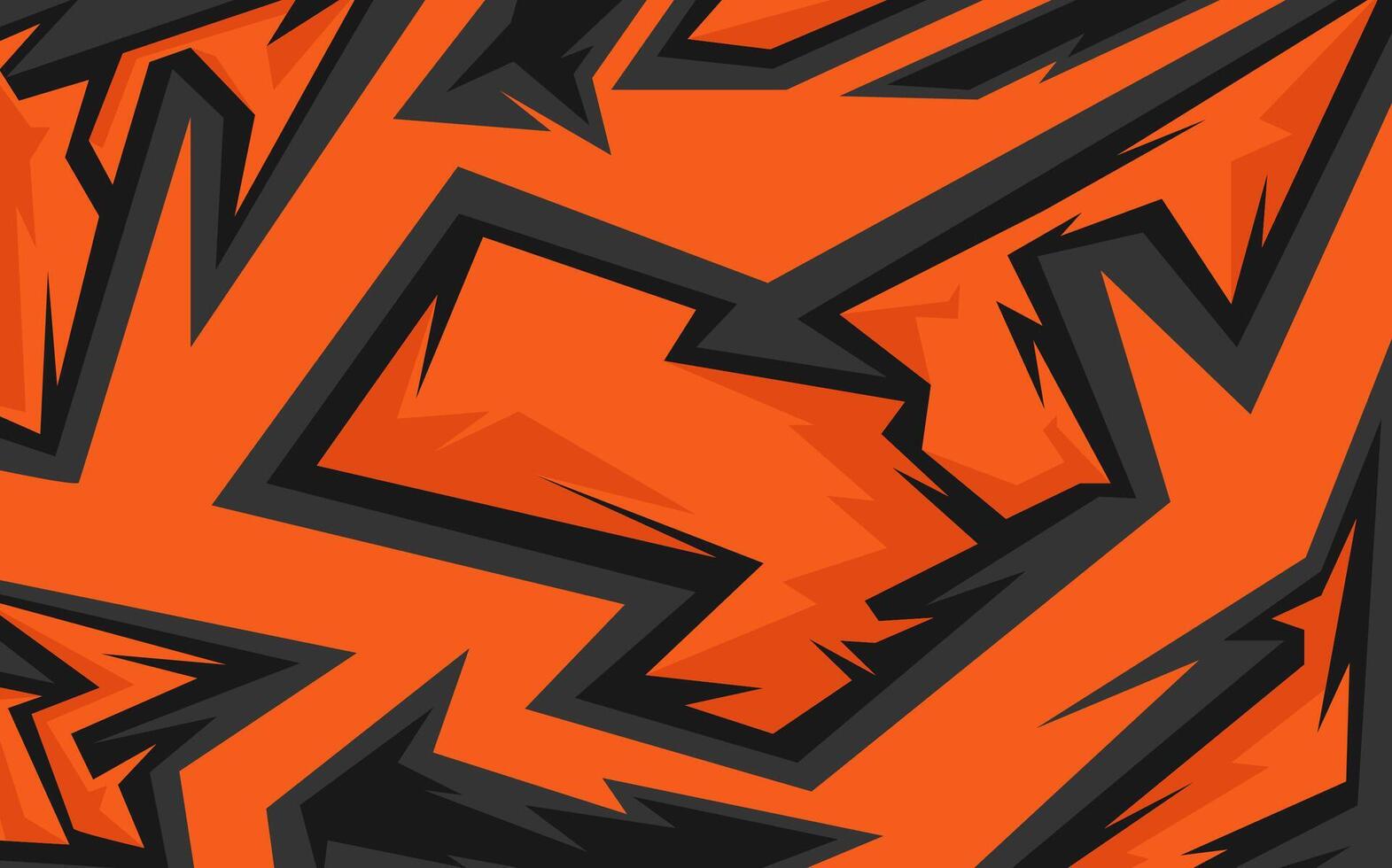 A black and orange design with a lot of zigzags vector