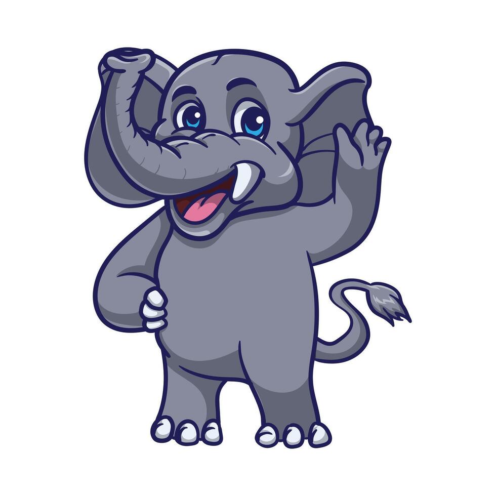 Cute Elephant cartoon style vector