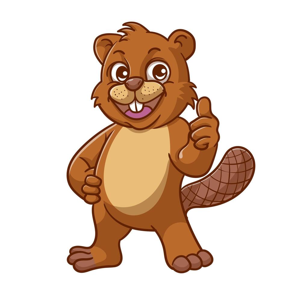 Cute Beaver cartoon Style vector