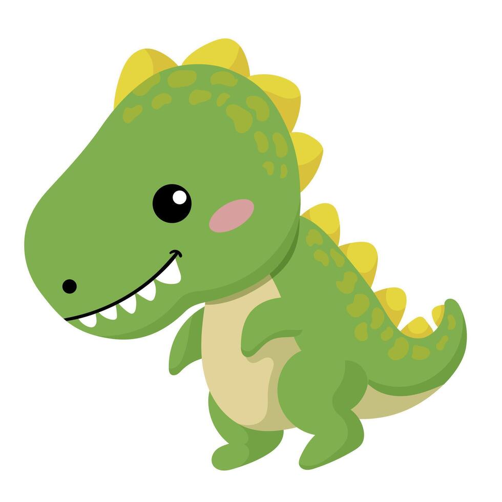 flat baby dinosaur illustrated vector