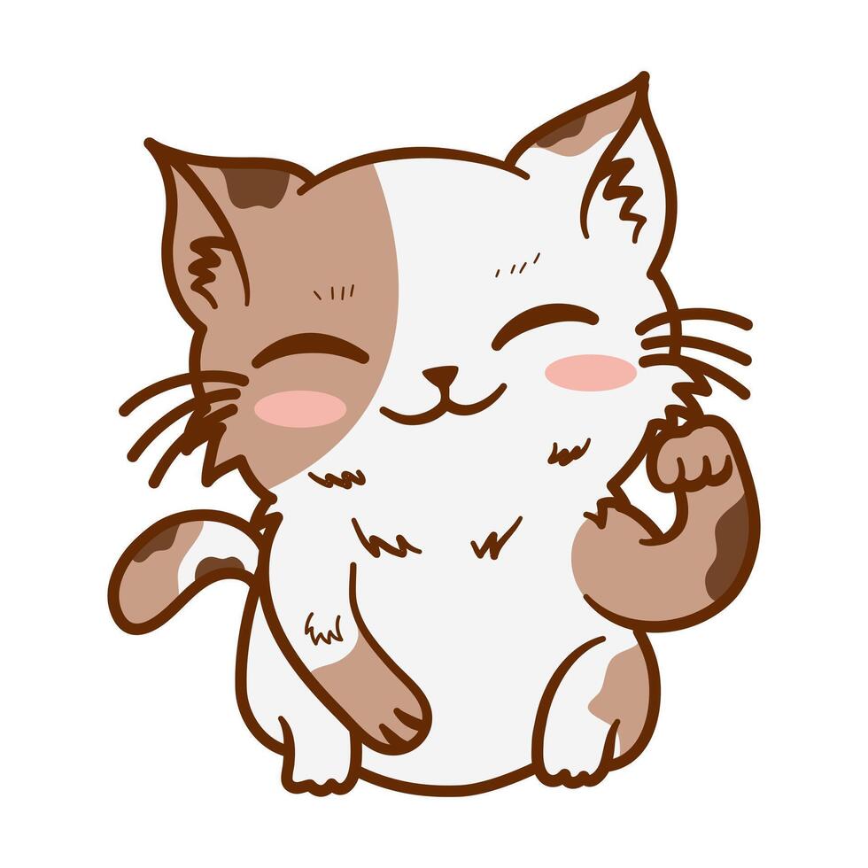 Kawaii cat illustration vector