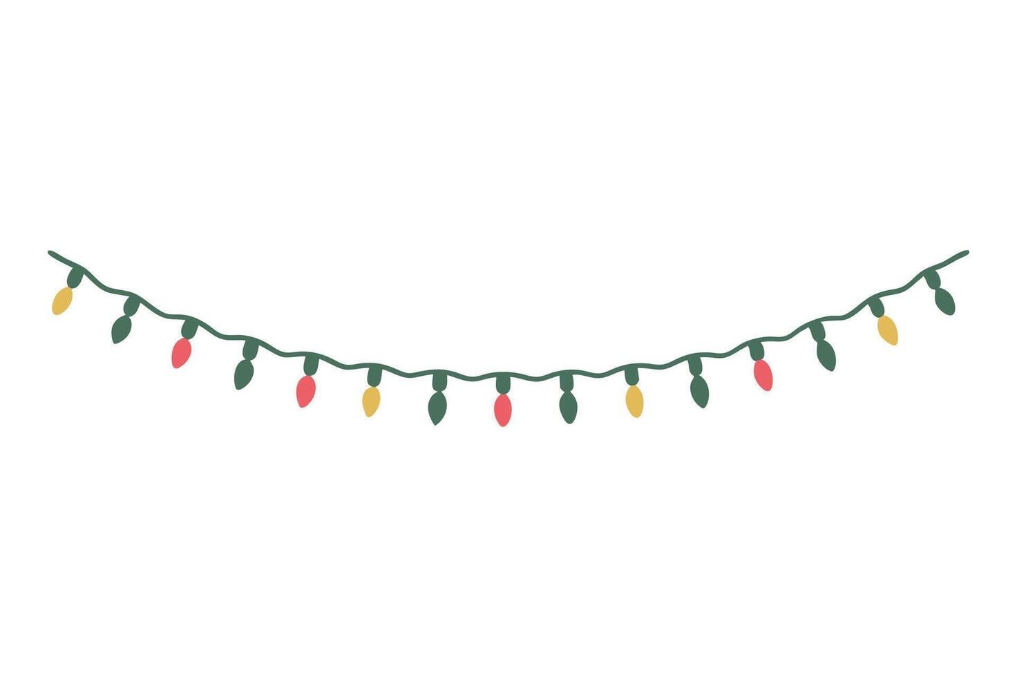 Colorful Light Strings for Christmas light string for festival, colorful light string art illustration isolated on white background for christmas, new year, birthday, anniversary celebration vector