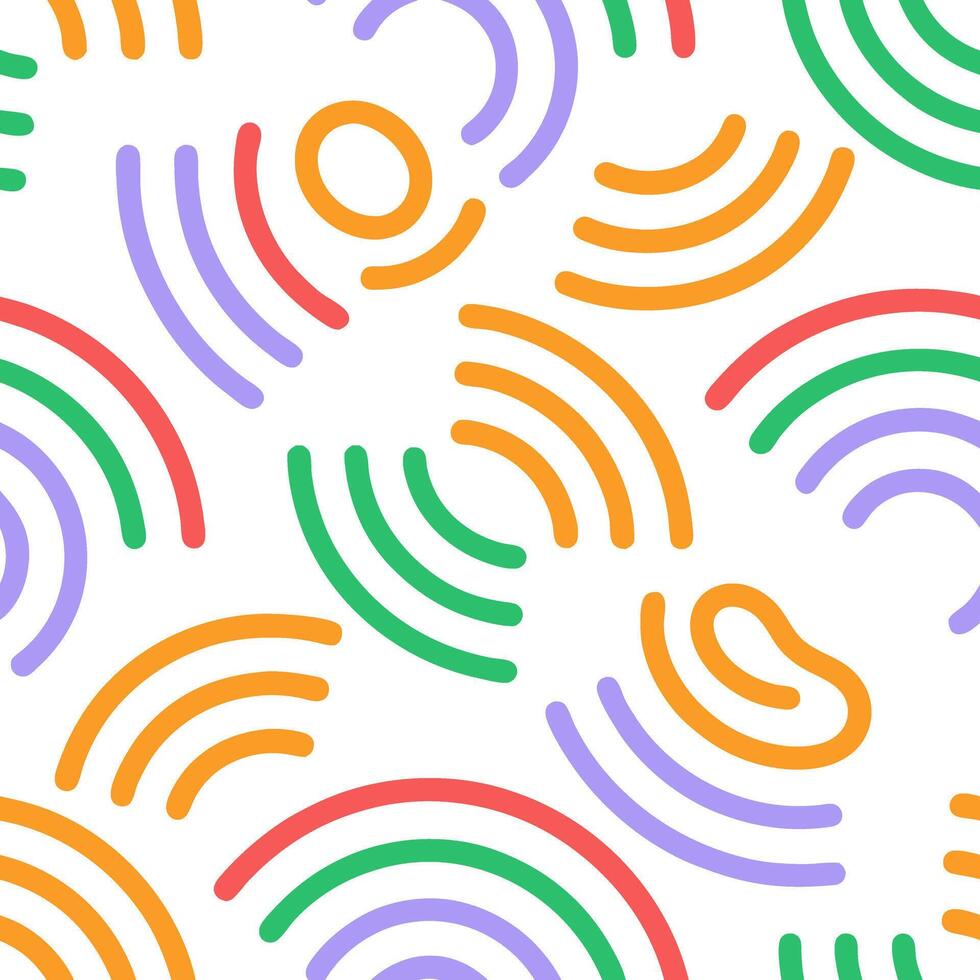 Stunning Hand-Drawn Geometric Rainbow Design cute beautiful hand drawn colorful line seamless pattern art illustration vector