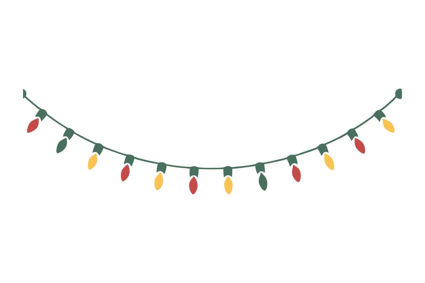 Artistic Light String Design light string for festival, colorful light string art illustration isolated on white background for christmas, new year, birthday, anniversary celebration vector