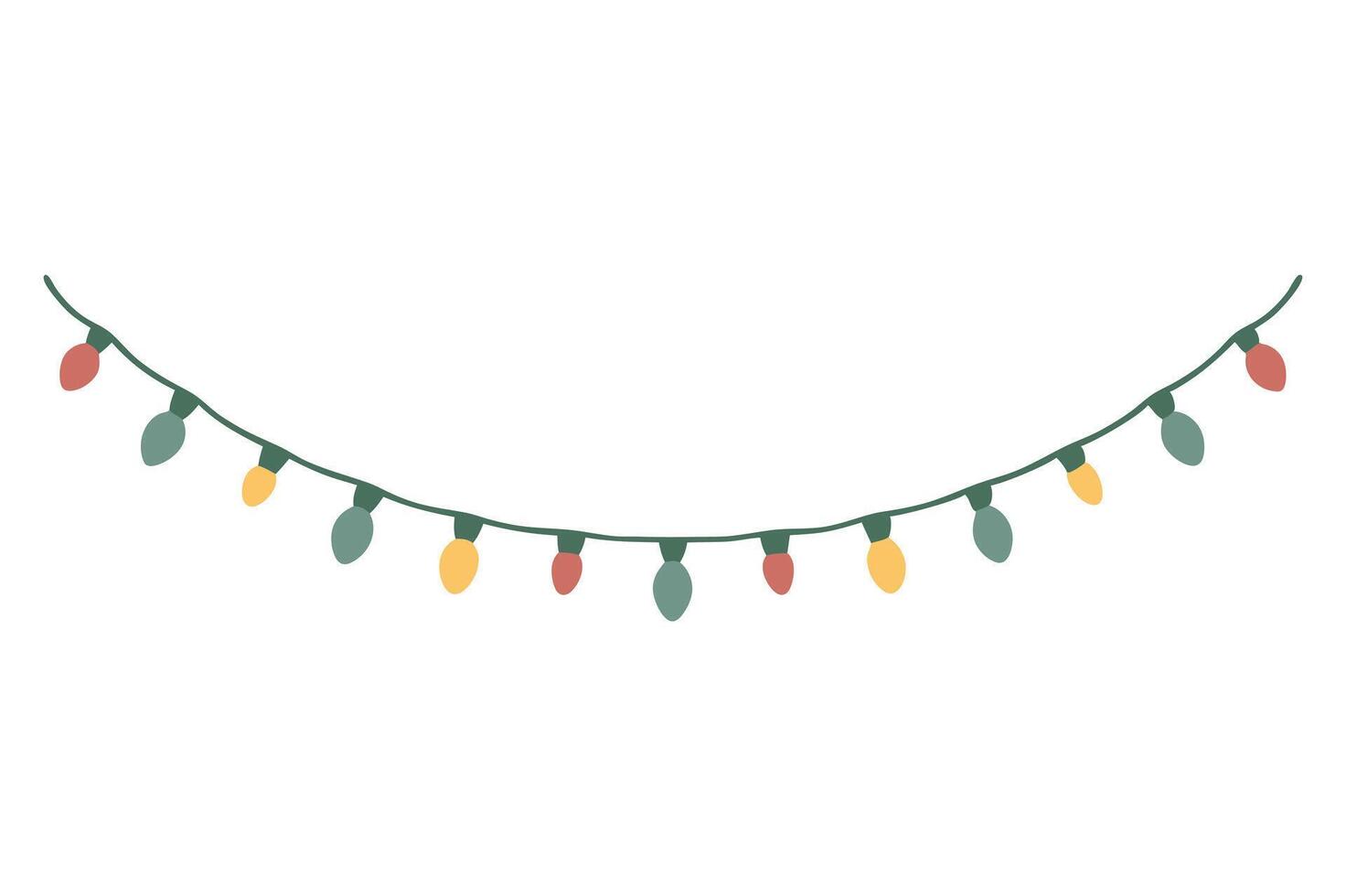 light string for festival, colorful light string art illustration isolated on white background for christmas, new year, birthday, anniversary celebration vector