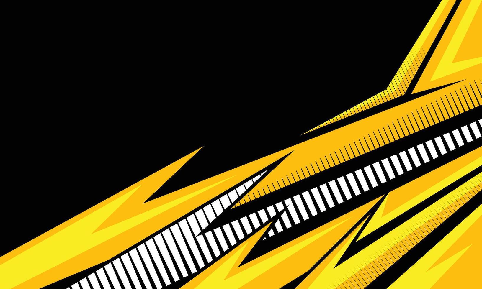 Yellow geometric stripes racing background for car wrap vinyl sticker vector