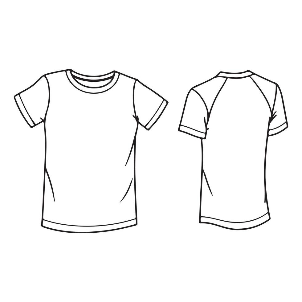Graphic illustration of a simple half sleeve t-shirt design vector