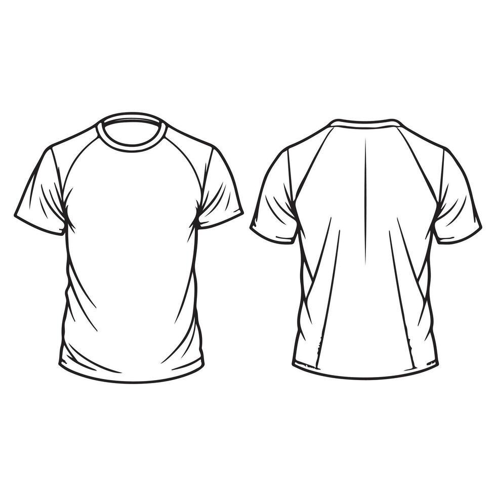 A black outline on a white t-shirt vector