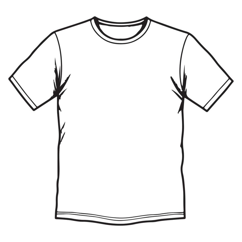 Simple Flat Line Illustration of a T-Shirt vector