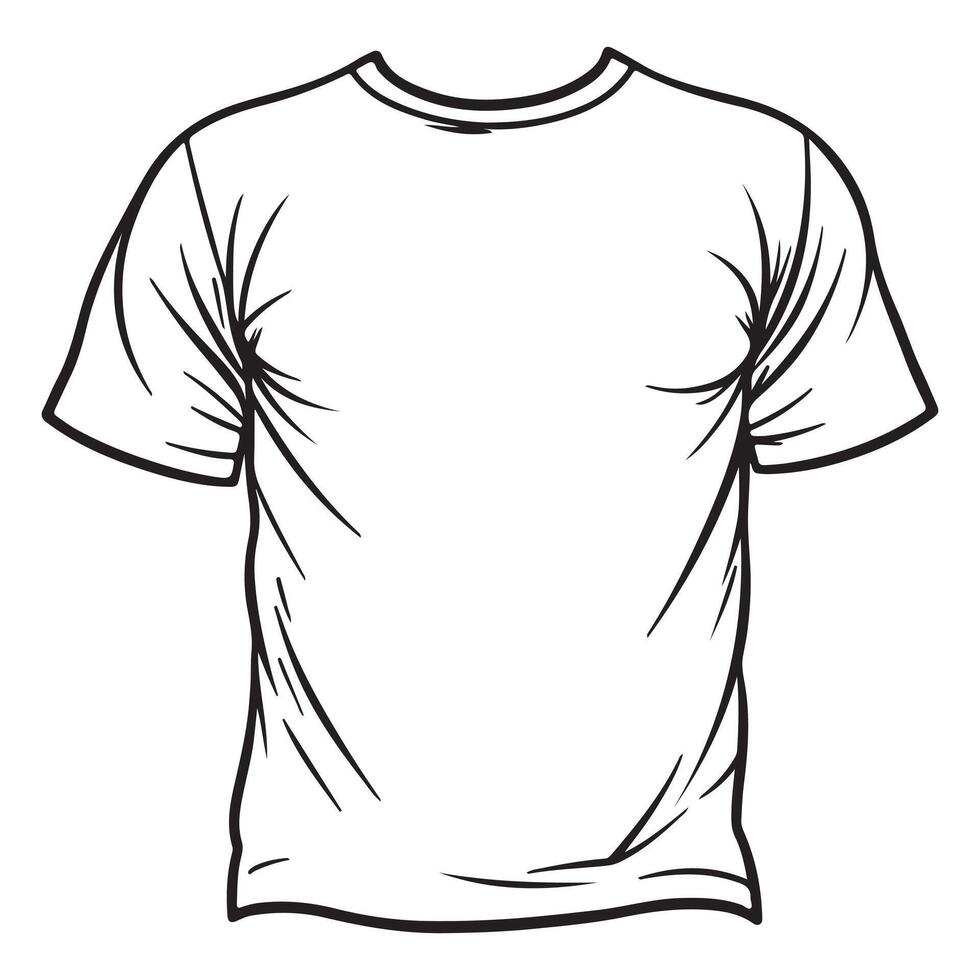 Graphic illustration of a t-shirt outline template vector