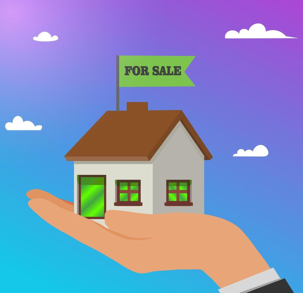 Drawing for realtor For sale vector