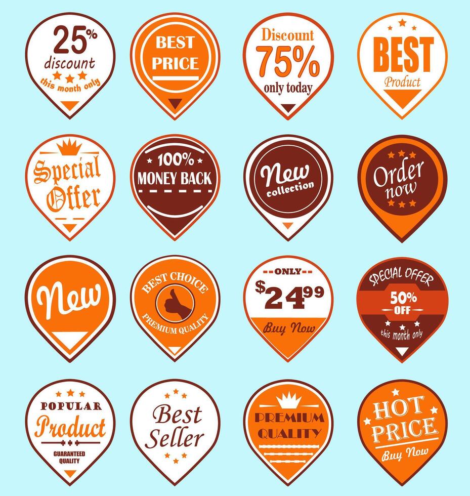 Set of sale signs vector
