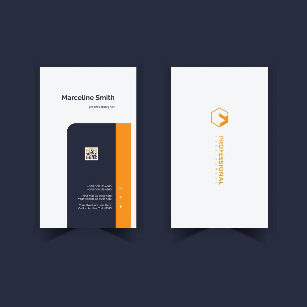Blue and yellow color stylish corporate business card design vector