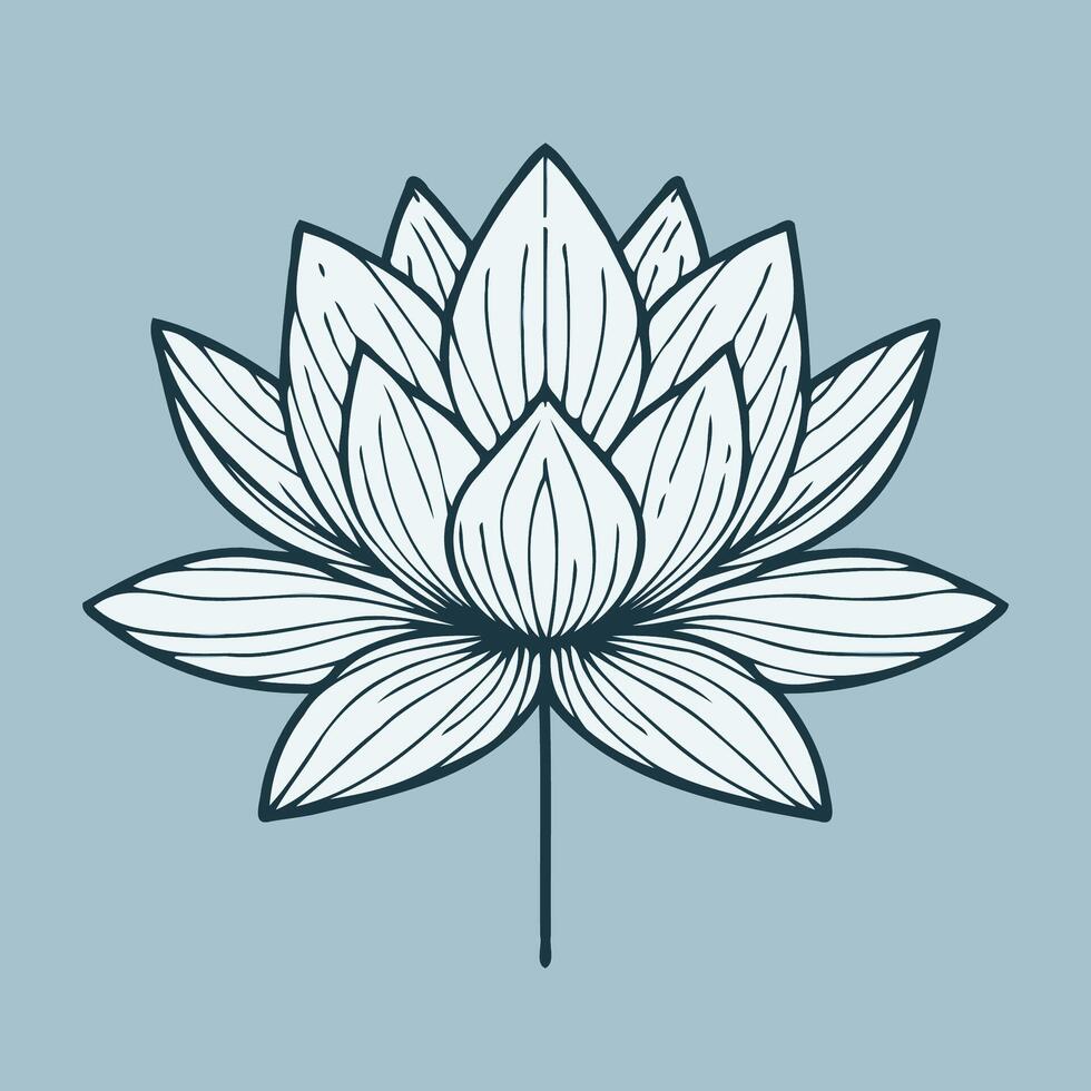 A lotus flower on a blue background vector