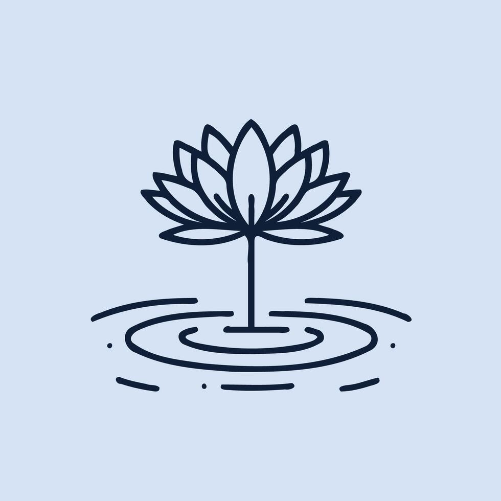 A lotus flower in the water with a ripple effect vector