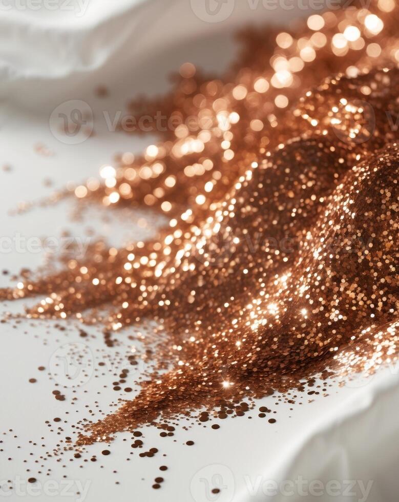 A luxurious blend of warm copper and gold glitter for an autumnal look photo