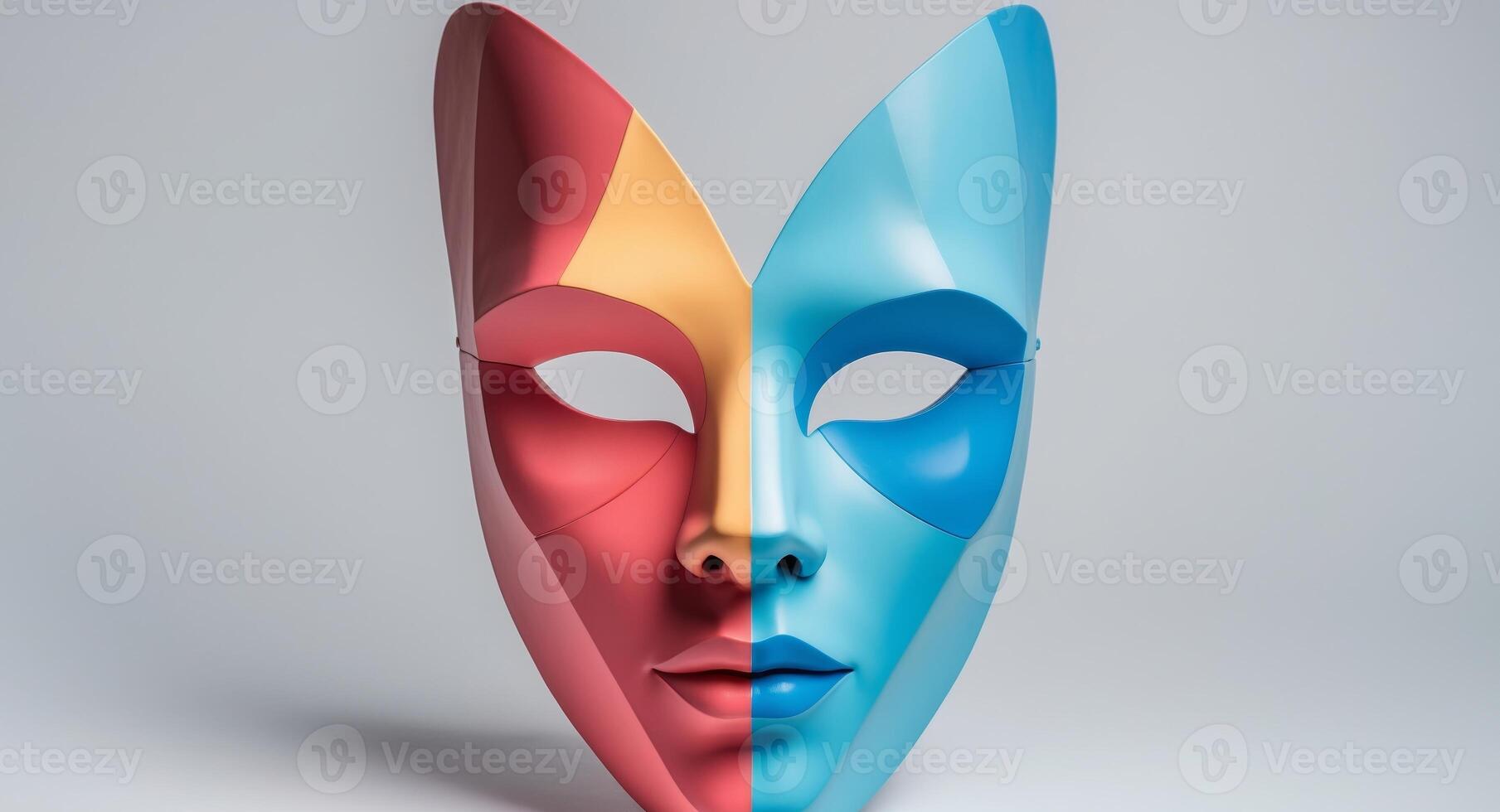 A colorful mask with two faces on it photo