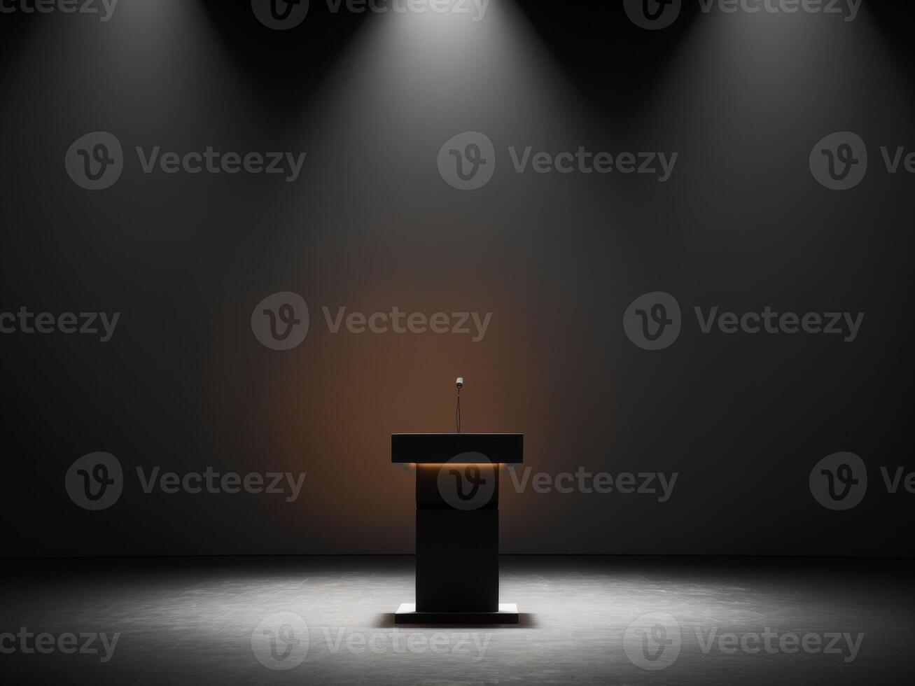 Dramatic Spotlight on Empty Podium Stage Presentation Background photo