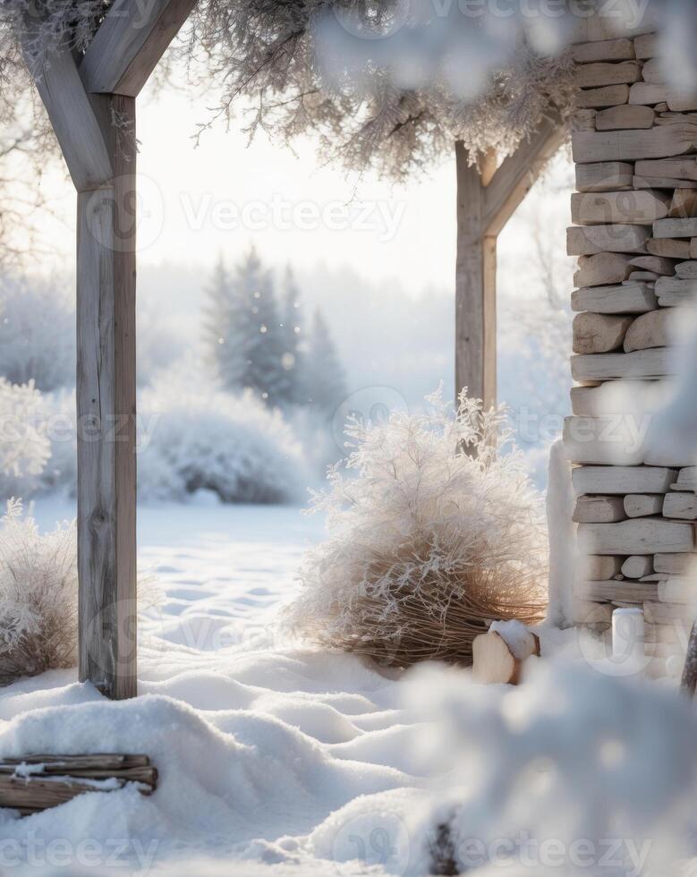 Elegant Rustic Traditions with Bright Winter Light. photo