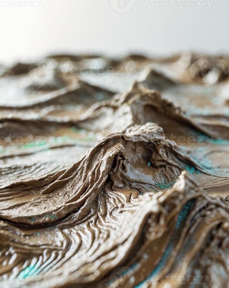 Close up wet mud texture background under bright natural light. photo