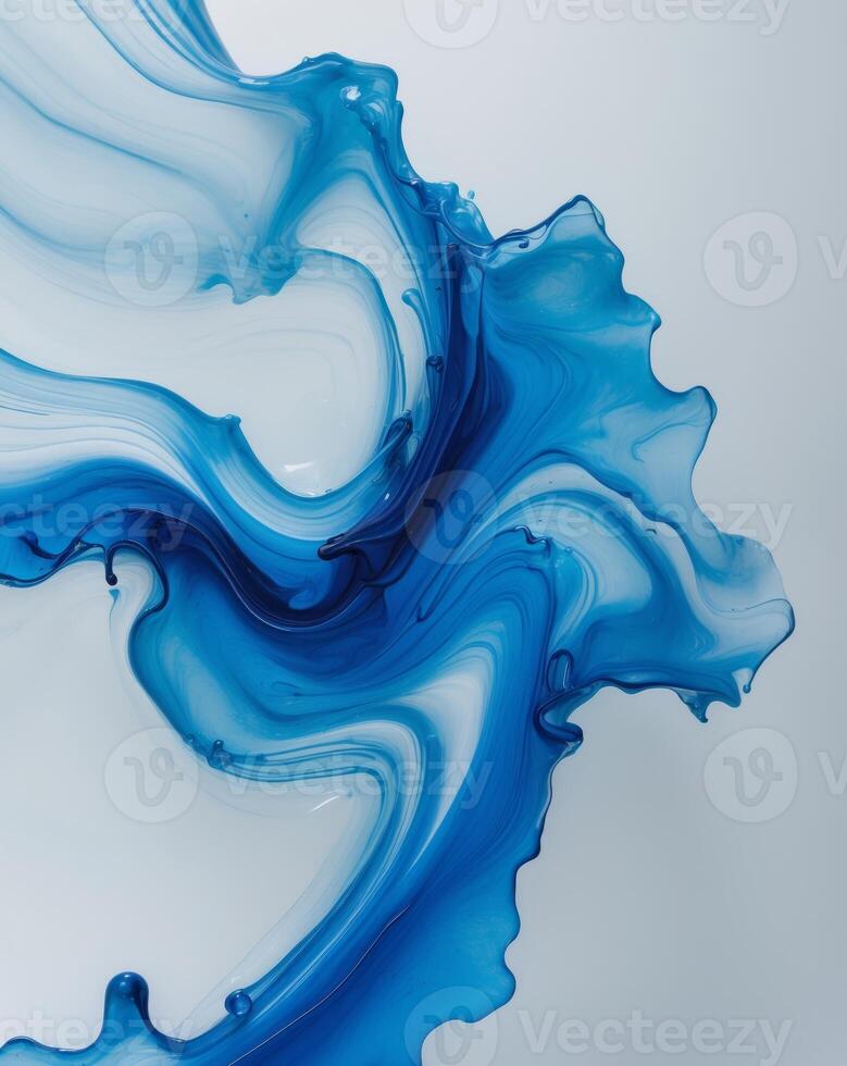 Abstract Blue Liquid Swirls Texture Background. photo