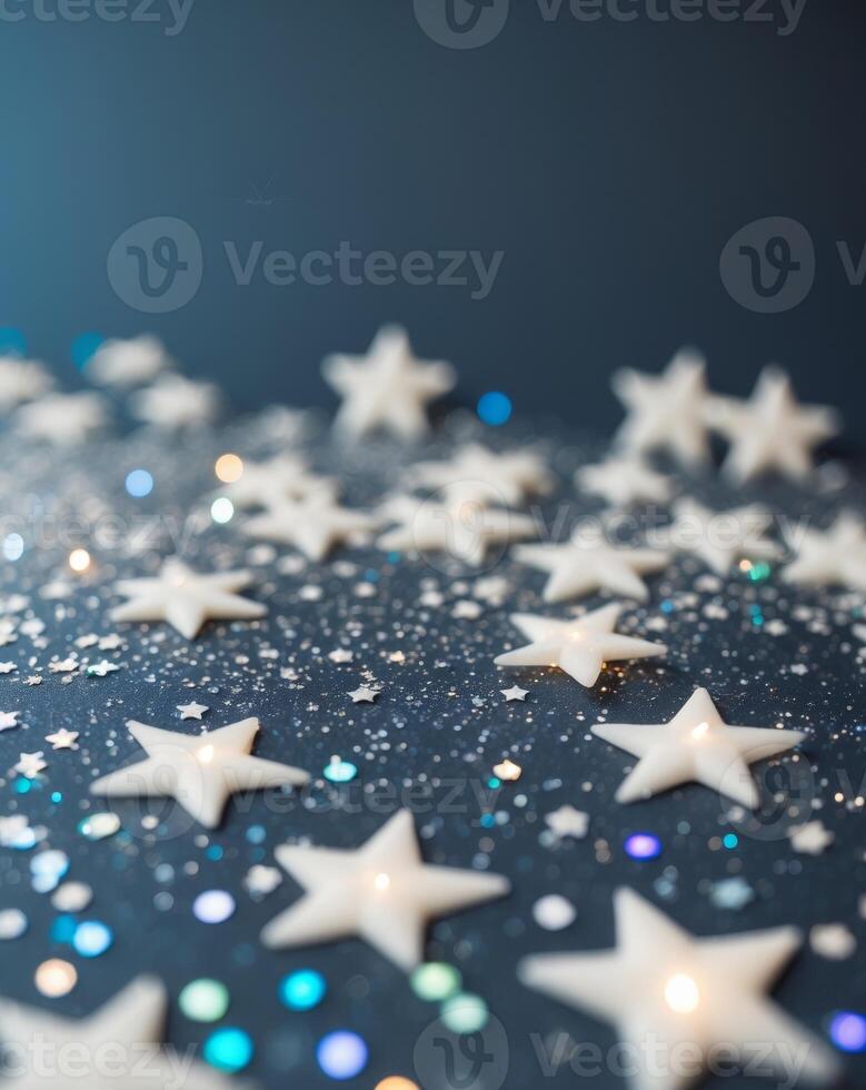 Sparkling stars and glitter create festive atmosphere for celebrations photo