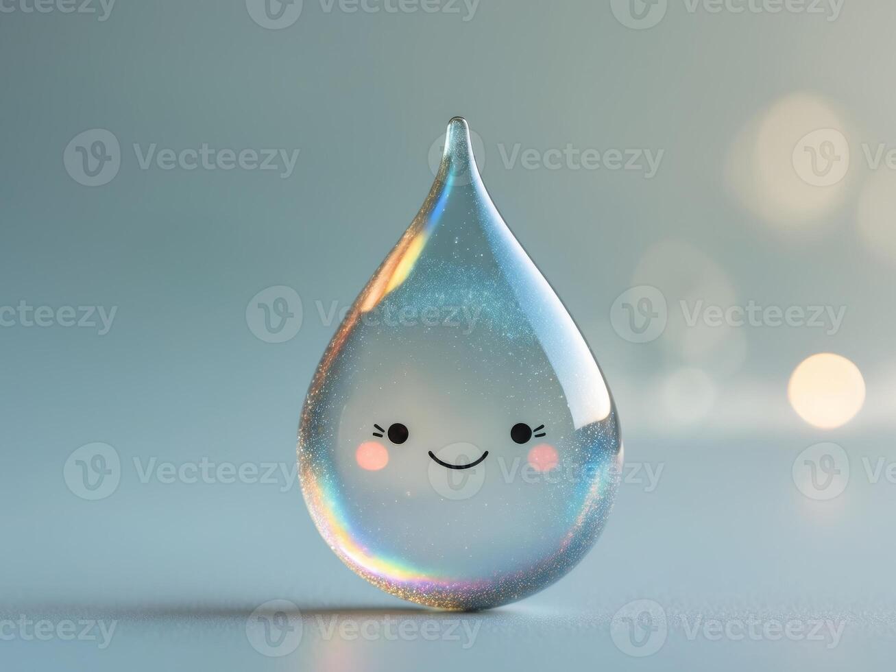 Whimsical Oil Drop Character for Energy Conservation. photo