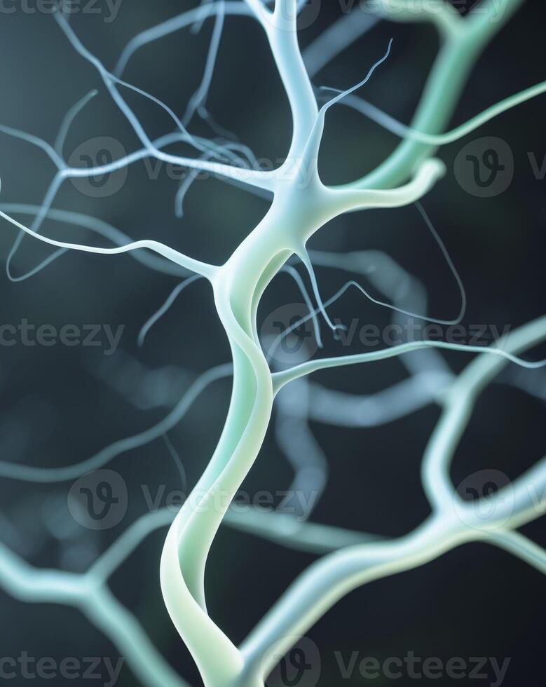 Interconnected Neural Pathways with Soft Glowing Lines photo
