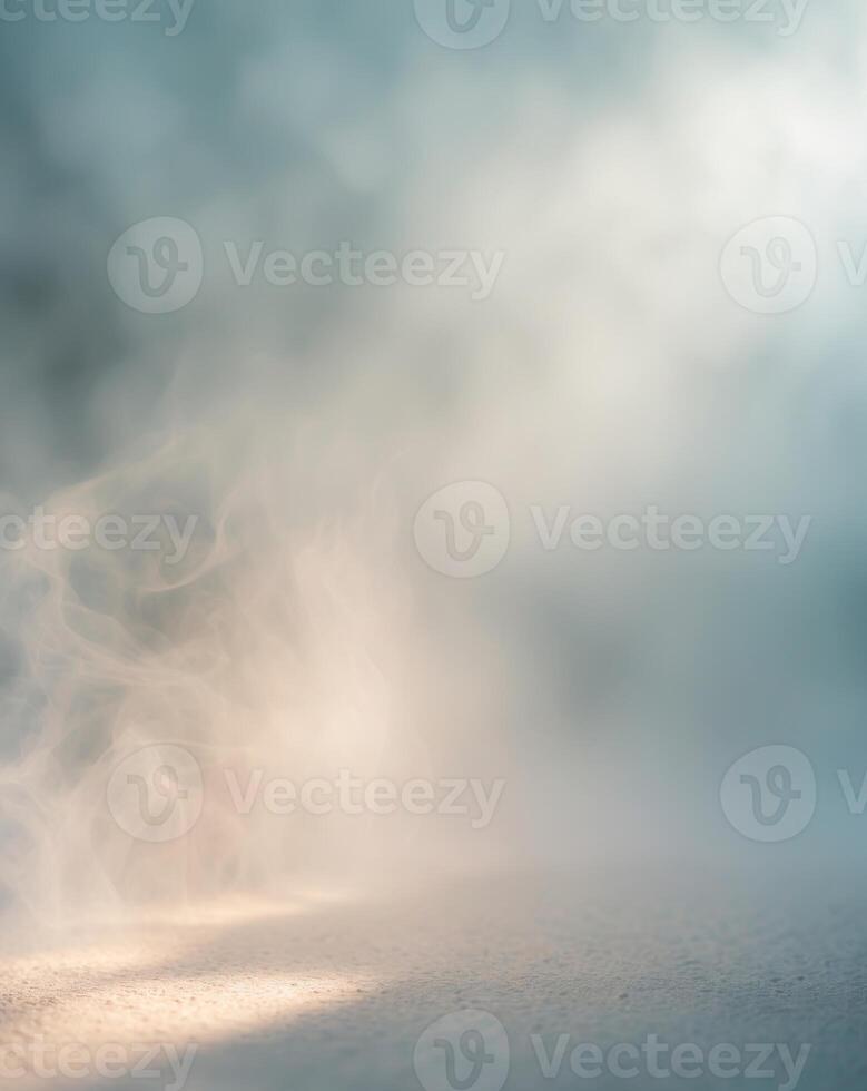 Misty background with soft lighting and textured surface creating an atmospheric effect for creative projects. photo