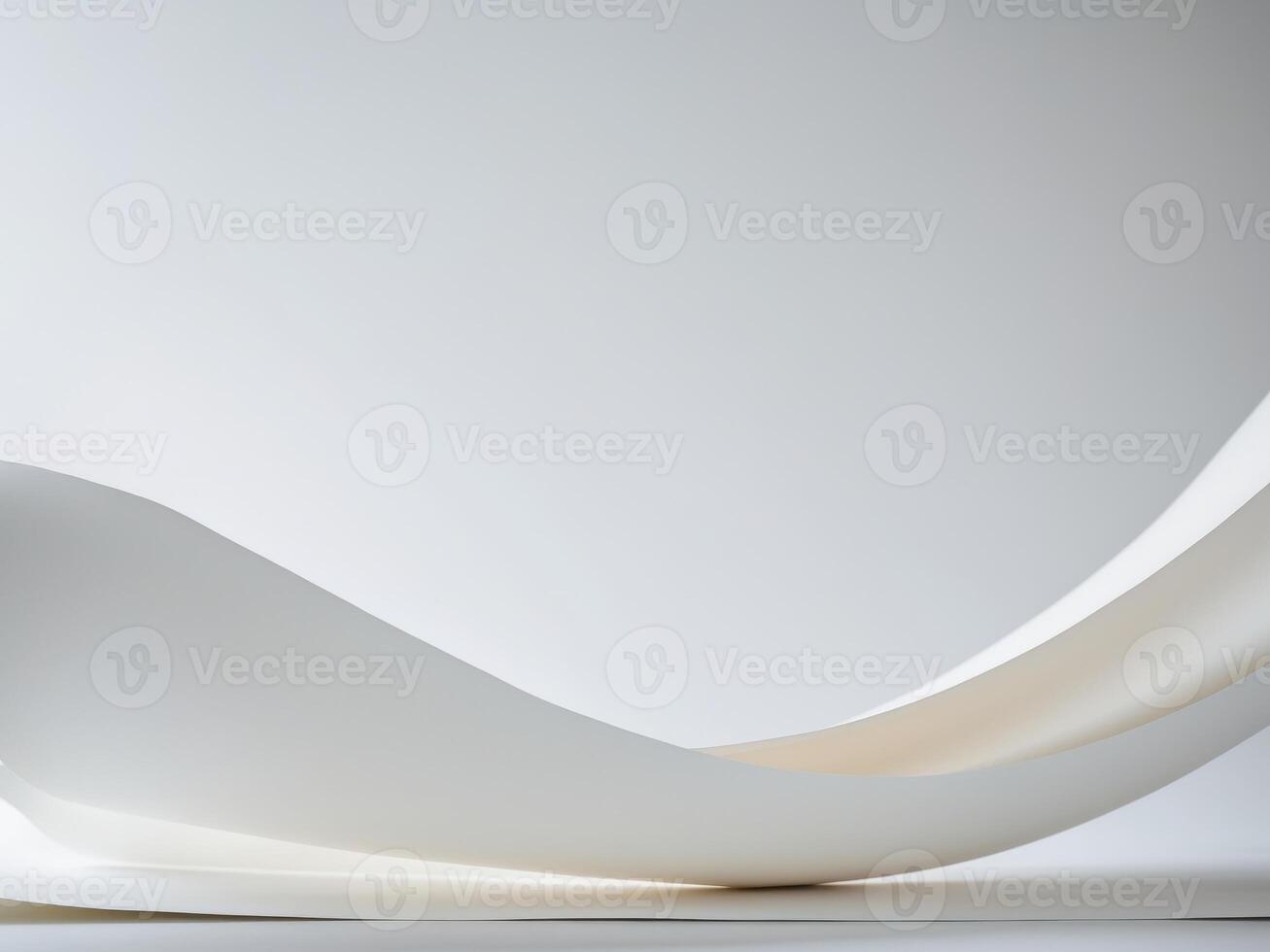 White backdrop paper roll on white cyclorama background forming a curve photo
