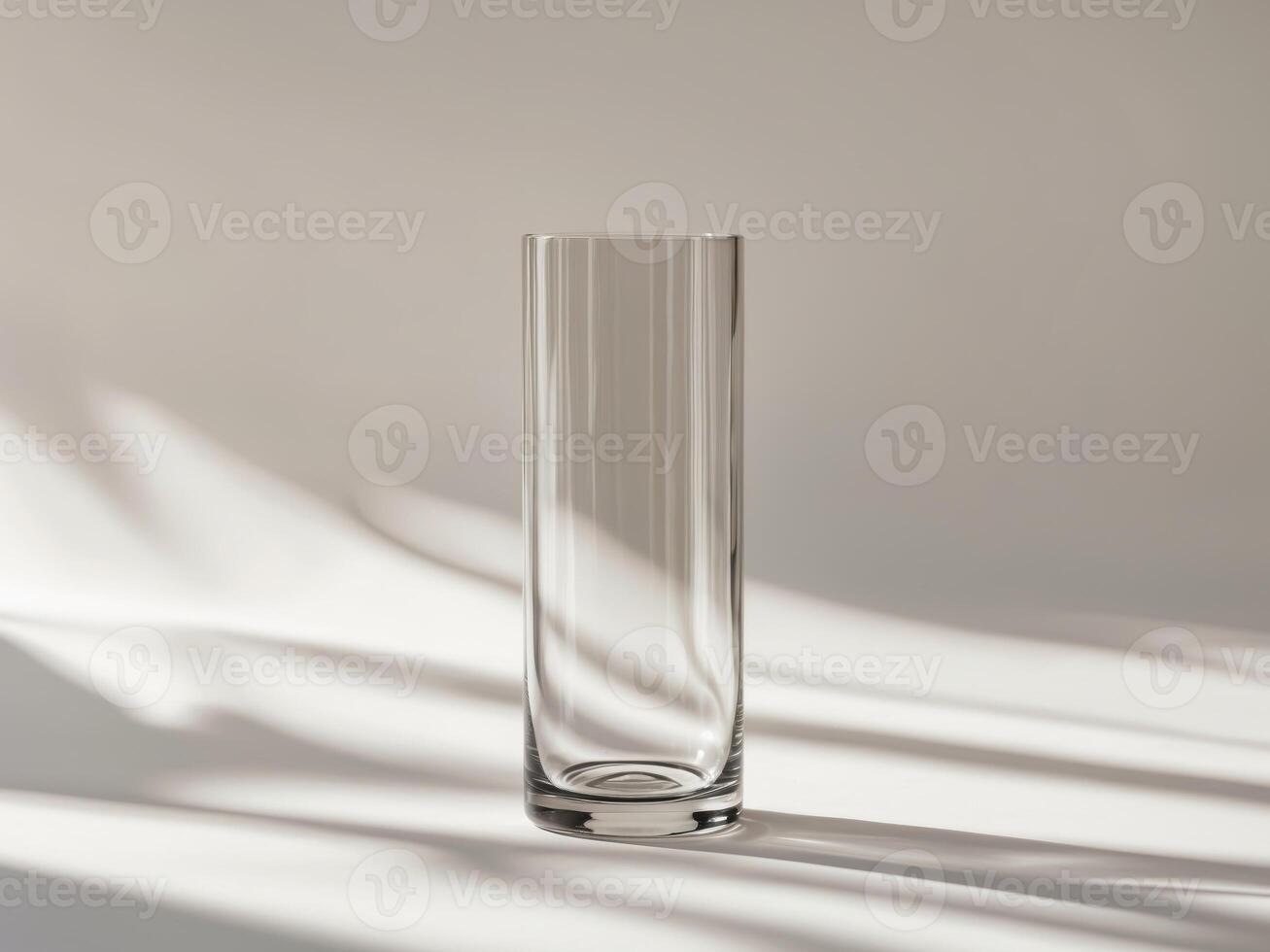Glass Cylinder Product Display on Soft Background. photo