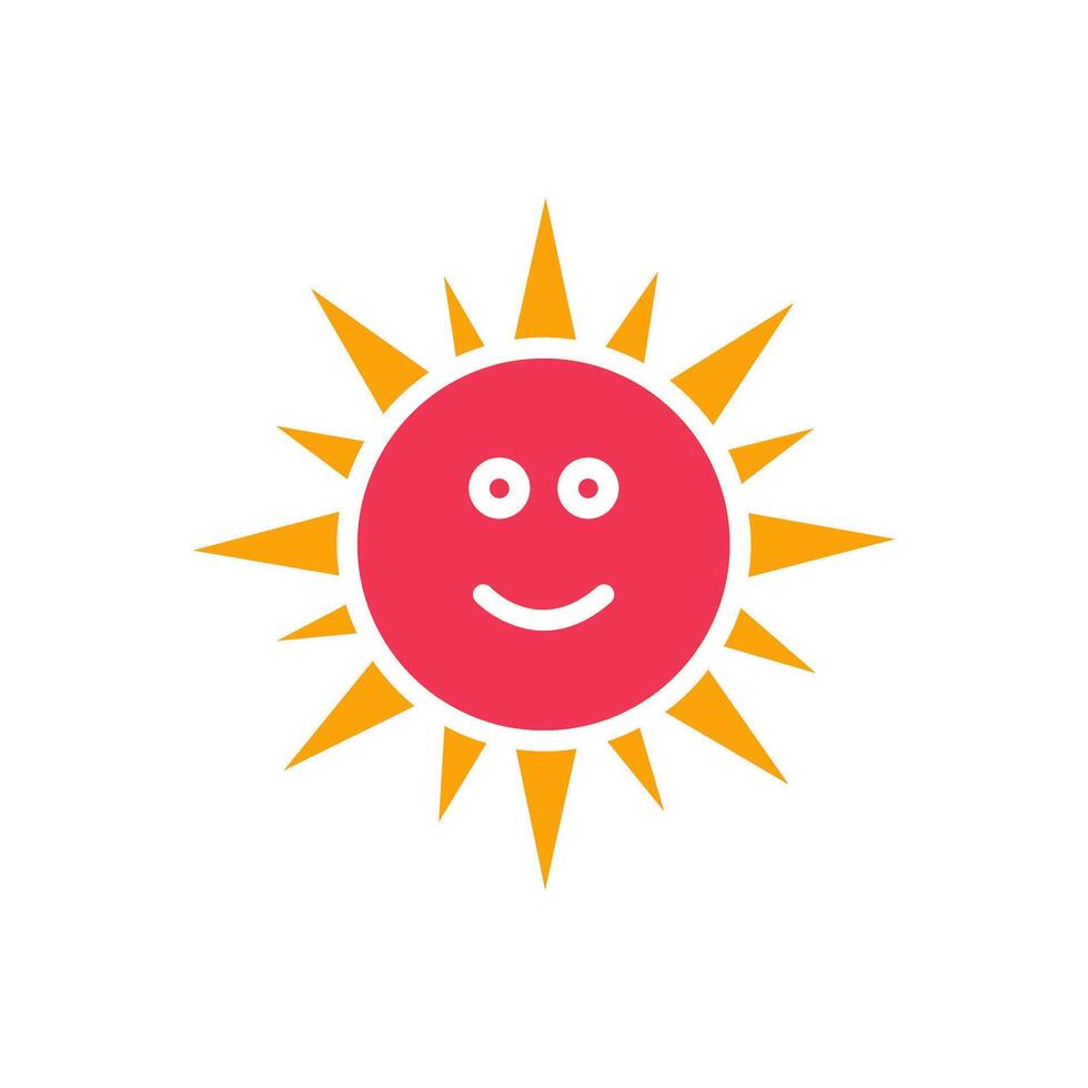 Sun with Face Icon Design vector