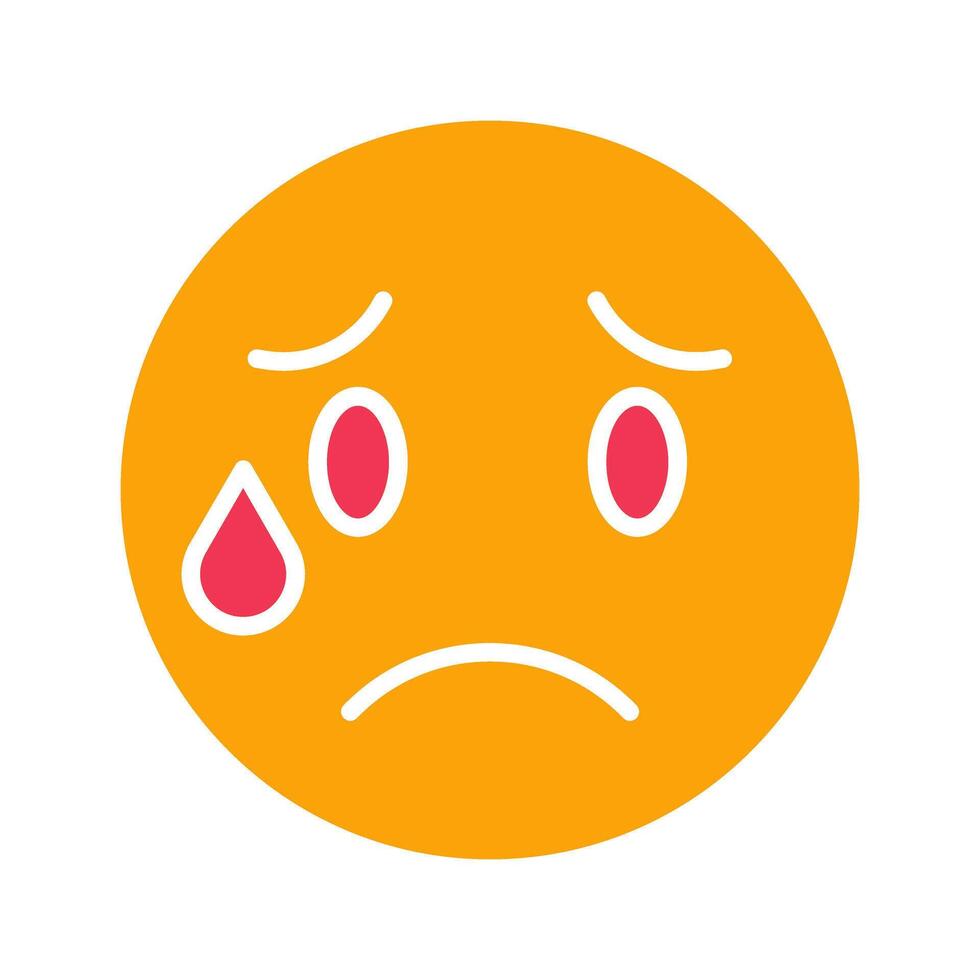 Crying Face Icon Design vector