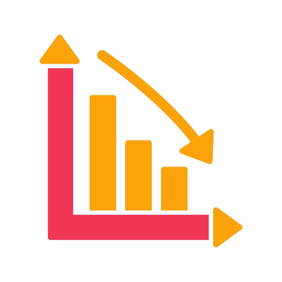 Chart Down Icon Design vector