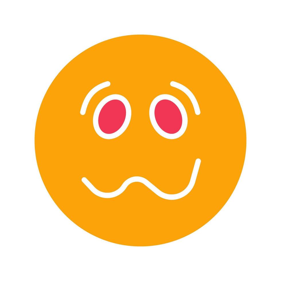 Woozy Face Icon Design vector