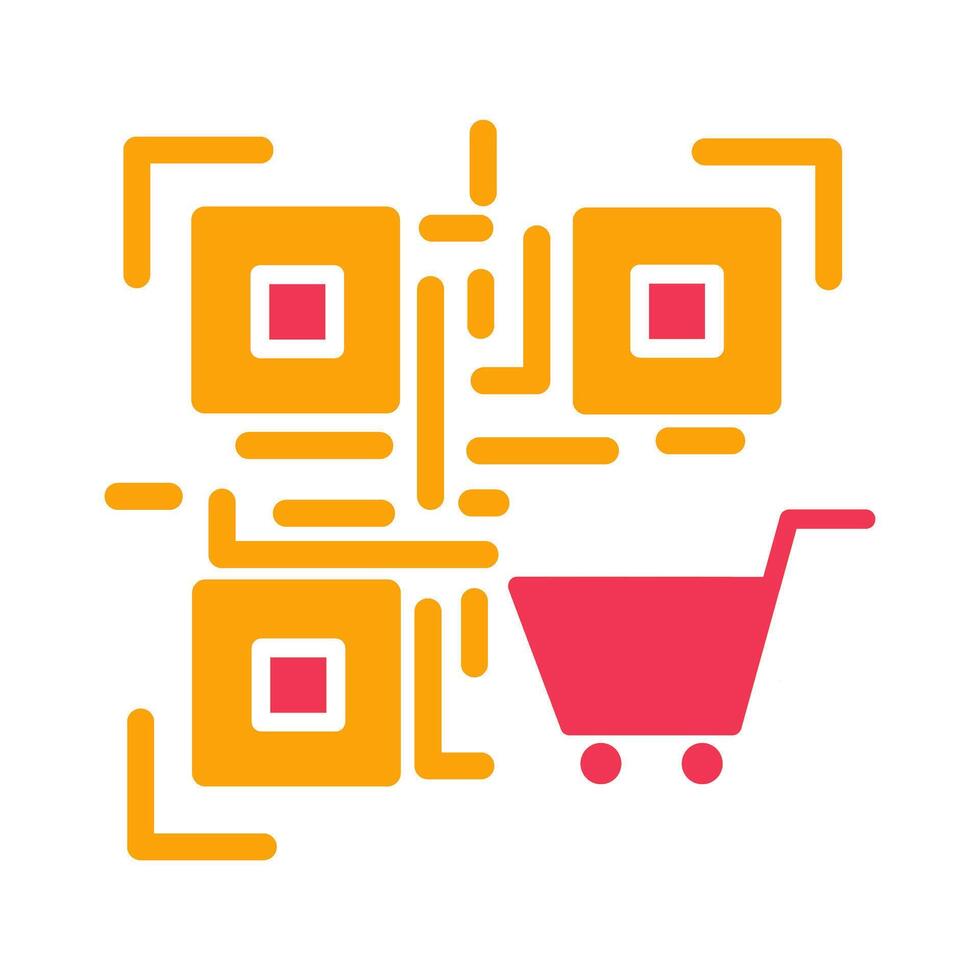 QR Code Shopping Icon Design vector